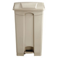 Safco 23 gal Rectangular Trash Can, Tan, 19-1/2" Dia, Step-On, Plastic 9923TN