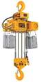 Harrington Electric Chain Hoist, 20,000 lb, 15 ft, Hook Mounted - No Trolley, Yellow NER100LD-15 / 460v