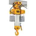 Harrington Electric Chain Hoist, 20,000 lb, 15 ft, Motorized Trolley, 230, Yellow NERM100LD-L-15 / 230v