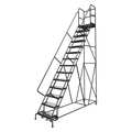 Tri-Arc 176 in H Steel Rolling Ladder, 14 Steps, 450 lb Load Capacity KDSR114242-D3