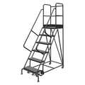 Tri-Arc 96 in H Steel Rolling Ladder, 6 Steps KDSR106246-D3