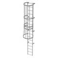 Tri-Arc 16 ft Fixed Ladder with Safety Cage, Steel, 17 Steps, Top Exit, Gray Powder Coated Finish WLFC1117