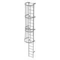 Tri-Arc 18 ft Fixed Ladder with Safety Cage, Steel, 19 Steps, Top Exit, Gray Powder Coated Finish WLFC1119