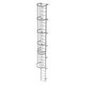 Tri-Arc 25 ft Fixed Ladder with Safety Cage, Steel, 26 Steps, Top Exit, Gray Powder Coated Finish WLFC1126