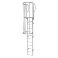 Tri-Arc 15 ft Fixed Ladder with Safety Cage, Steel, 12 Steps, Top Exit, Gray Powder Coated Finish WLFC1212