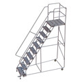 Tri-Arc 132 in H Aluminum Rolling Ladder, 10 Steps, 350 lb Load Capacity WLAR110244