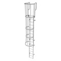 Tri-Arc 20 ft Fixed Ladder with Safety Cage, Steel, 17 Steps, Top Exit, Gray Powder Coated Finish WLFC1217