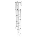 Tri-Arc 22 ft Fixed Ladder with Safety Cage, Steel, 19 Steps, Top Exit, Gray Powder Coated Finish WLFC1219