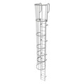 Tri-Arc 25 ft Fixed Ladder with Safety Cage, Steel, 22 Steps, Top Exit, Gray Powder Coated Finish WLFC1222