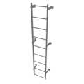 Tri-Arc 8 ft Fixed Ladder, Steel, 9 Steps, Top Exit, Gray Powder Coated Finish, 500 lb Load Capacity WLFS0109