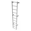 Tri-Arc 10 ft Fixed Ladder, Steel, 11 Steps, Top Exit, Gray Powder Coated Finish, 500 lb Load Capacity WLFS0111