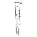 Tri-Arc 19 ft Fixed Ladder, Steel, 20 Steps, Top Exit, Gray Powder Coated Finish, 500 lb Load Capacity WLFS0120