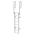 Tri-Arc 11 ft Fixed Ladder, Steel, 8 Steps, Top Exit, Gray Powder Coated Finish, 500 lb Load Capacity WLFS0208