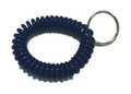Zoro Select Wrist Coil Key Ring, Blue, 10 PK 25PA30