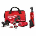 Milwaukee Tool Cut Off Saw and Ratchet, 12 V 2522-21XC, 2457-20