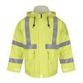Bulwark High-visibility Yellow Rain Jacket size M JXN4YE RG M