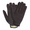 Wells Lamont Mechanics Gloves, M, Black, Heavy Duty Ribbed Knit Fabric 7701M