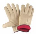 Mcr Safety Pigskin Driver Red Fleece Lined, L, PK12 3451L