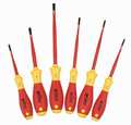 Wiha Insulated Screwdriver Set, Slotted/Phillips, Square, 6 pcs 32196