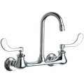 Chicago Faucet Manual, 7-1/4" to 8-3/4" Mount, Commercial 2 Hole Gooseneck Kitchen/Bathroom Faucet 631-ABCP