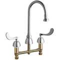 Chicago Faucet Manual, 8" Mount, Commercial 3 Hole Gooseneck Kitchen/Bathroom Faucet 786-XKABCP