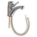 Chicago Faucet Manual Single Hole Mount, 1 Hole Low Arc Bathroom Faucet, Chrome plated 2200-E70ABCP