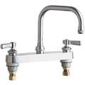 Chicago Faucet Manual, 8" Mount, Commercial 2 Hole Low Arc Kitchen Faucet 527-ABCP