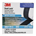 3M Reclosable Fastener, Acrylic Adhesive, 4.9 yds, 1 in Wd, Black, 5 PK MP3541/MP3542