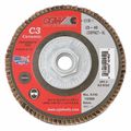 Cgw Abrasives Flap Disc, 4.5x5/8-11, C3 Cmpct Cer XL, 40G 42452