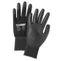 West Chester Protective Gear Polyurethane Coated Gloves, Palm Coverage, Black, S, 12PK 713SUCB/S