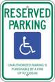 Zing Handicap Parking Sign, Tennessee, 18X12 2703