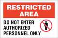 Zing Sign, Restricted Area, 10X14", Aluminum 2740