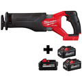 Milwaukee Tool M18 SAWZALL, M18 8.0 + (2) 6.0 Batteries 2821-20, 48-11-1880, 48-11-1862