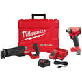 Milwaukee Tool Cordless Reciprocating Saw and Driver, 18 V, Stroke Length 1 1/4 in, Includes Battery/Charger 2821-21, 2760-20