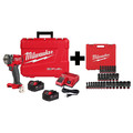 Milwaukee Tool M18 1/2"Compact Impact Wrench, Socket Set 2855-22R,49-66-7016