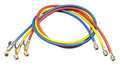 Yellow Jacket Manifold Hose Set, 36 In, Red, Yellow, Blue, Angle: 45 Degrees 29983