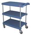 Metro Utility Cart with Antimicrobial Lipped Plastic Shelves, Polymer (Shelf), Flat, 3 Shelves, 400 lb MY1627-34BU