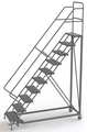 Tri-Arc 136 in H Steel Configurable Rolling Ladder, 10 Steps, 450 lb Load Capacity UKDEC110246