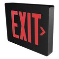 Dual-Lite Exit Sign, Red Letters, Blk Hsng, Dbl Face SEDRBE