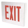 Dual-Lite Exit Sign, R Ltrs, Wht Hsg, Brshedalumstcil SEDRWNE