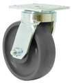 Rwm Swivel Plate Caster, Rubber, 6 in., 615 lb. 48-RAB-0620-S-EHT