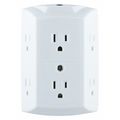 Ge Tap, Grounded, 6-Outlet, White 56575