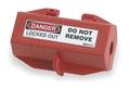 Brady Plug Lockout, Red, 9/16In Shackle Dia., Length: 7 in 65675