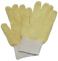 Condor Heat Resist. Gloves, Ylw/Wht, L, Cotton, PR 2AK66