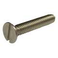 Zoro Select #10-32 x 1 in Slotted Flat Machine Screw, Plain 18-8 Stainless Steel, 100 PK 2AU91