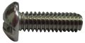 Zoro Select #10-24 x 5/8 in Slotted Round Machine Screw, Plain 18-8 Stainless Steel, 100 PK U51213.019.0062
