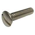 Zoro Select #8-32 x 1 in Slotted Oval Machine Screw, Plain Stainless Steel, 100 PK 2BU62