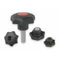 Kipp Star Grip, DIN 6336 Similar, D=M08X60, D1= 40, External Thread, Steel, Black Plastic, Cap: Black K0155.4081X60