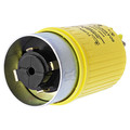 Hubbell Male Locking Plug, Yellow, 60A, 600V HBL26419