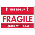 Tapecase 2" x 3" Adhesive Back Shipping Labels, Fragile This Side Up, Pk500 16U869